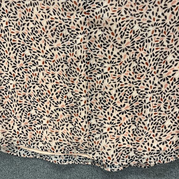 BCBGeneration Top Womans XS Pink Floral Bell layered Long Sleeve metallic Thread - Picture 15 of 16